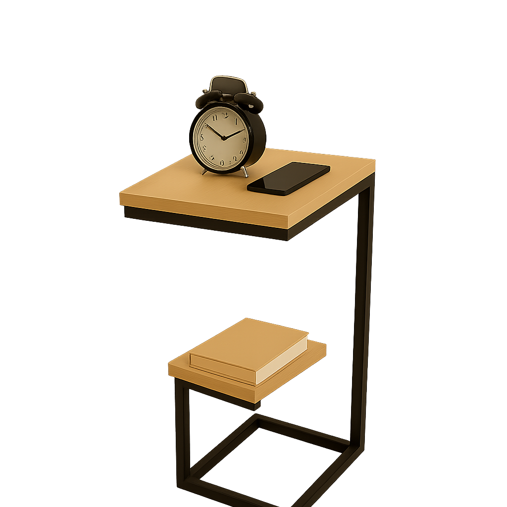 Modern Floating Side Table – Dual-Shelf Wall Mounted Design