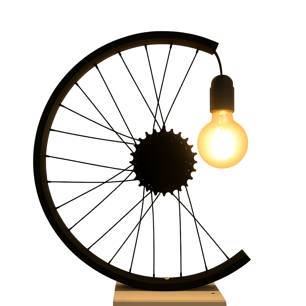 Industrial Wheel Wall Lamp – Handmade Cycle Rim Light