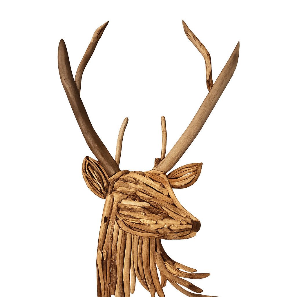 Driftwood Deer Wall Art – Handmade Natural Wood Sculpture