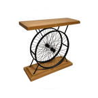 Industrial Wheel Console Table – Handmade Functional Art