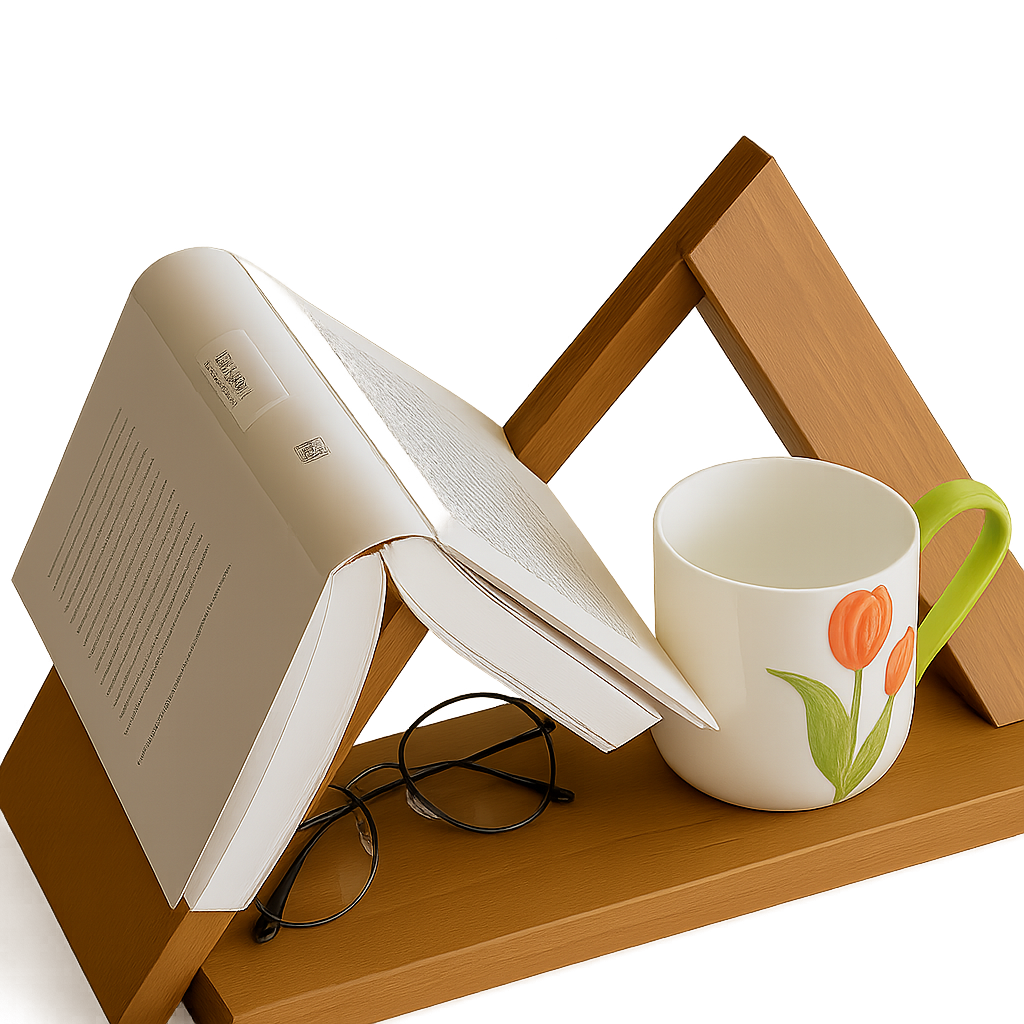 Wooden Triangle Book Stand – Modern Minimal Reading Holder