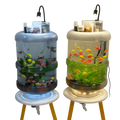 Barrel Aquarium Tower – Modern Cylinder Fish Tank with LED Light