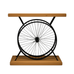 Industrial Wheel Console Table – Handmade Functional Art